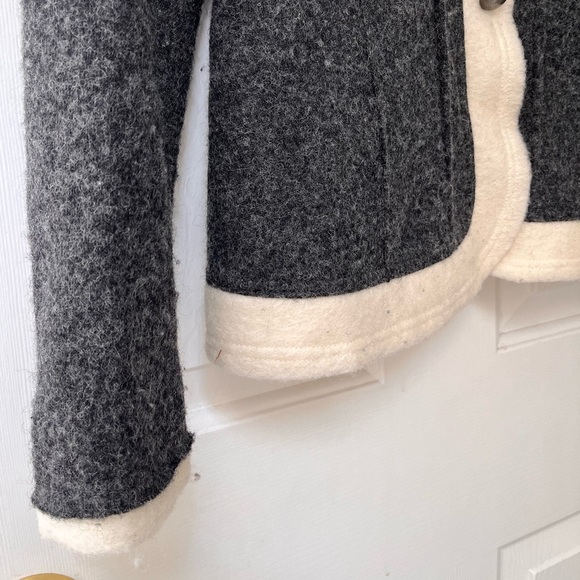 Witteveen Charcoal & Cream Trim Wool-Blend Jacket S - Picture 4 of 15